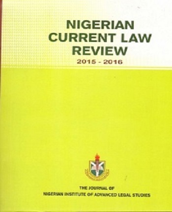 NIGERIAN CURRENT LAW REVIEW 2015-2016